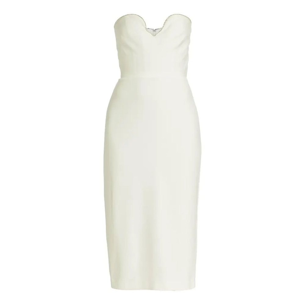 ML Monique Lhuillier Strapless White Sheath Dress
